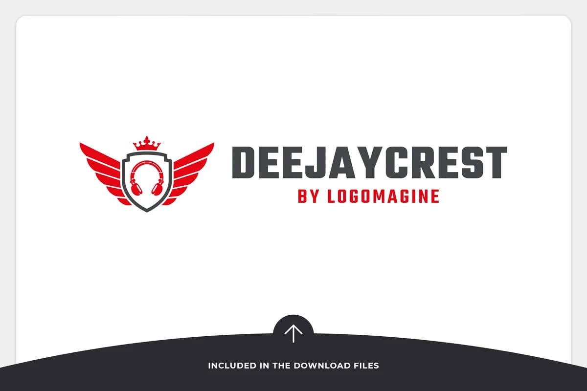 dj crest red logo template.