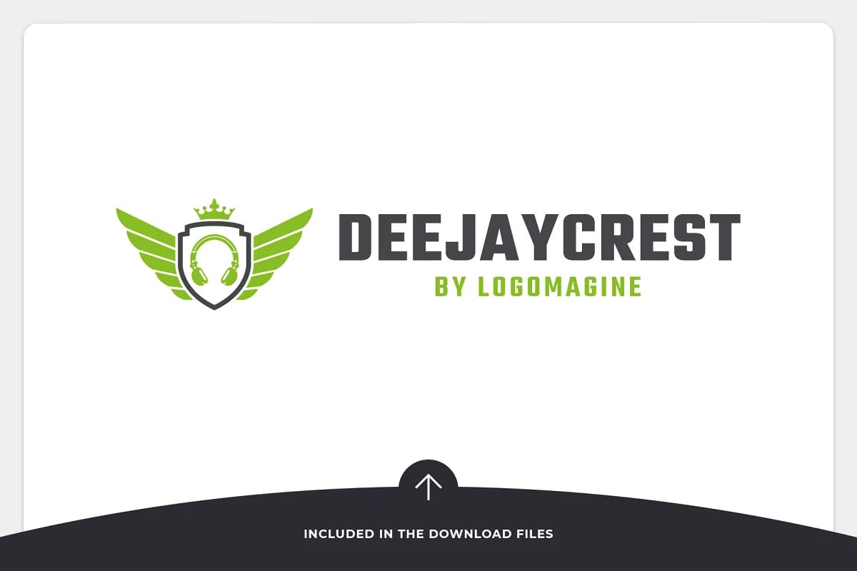 dj crest green logo template.