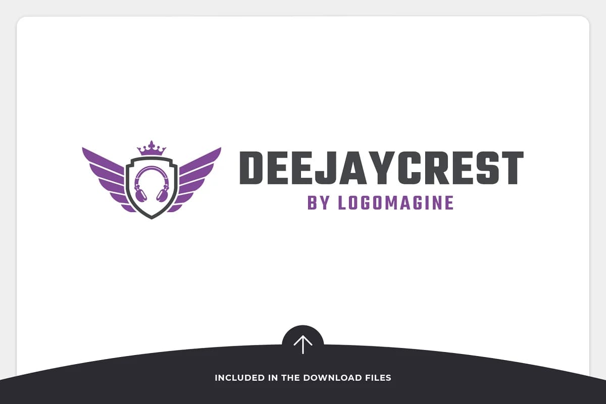 dj crest purple logo template.