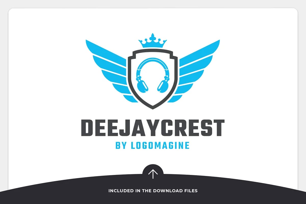 dj crest blue logo design.