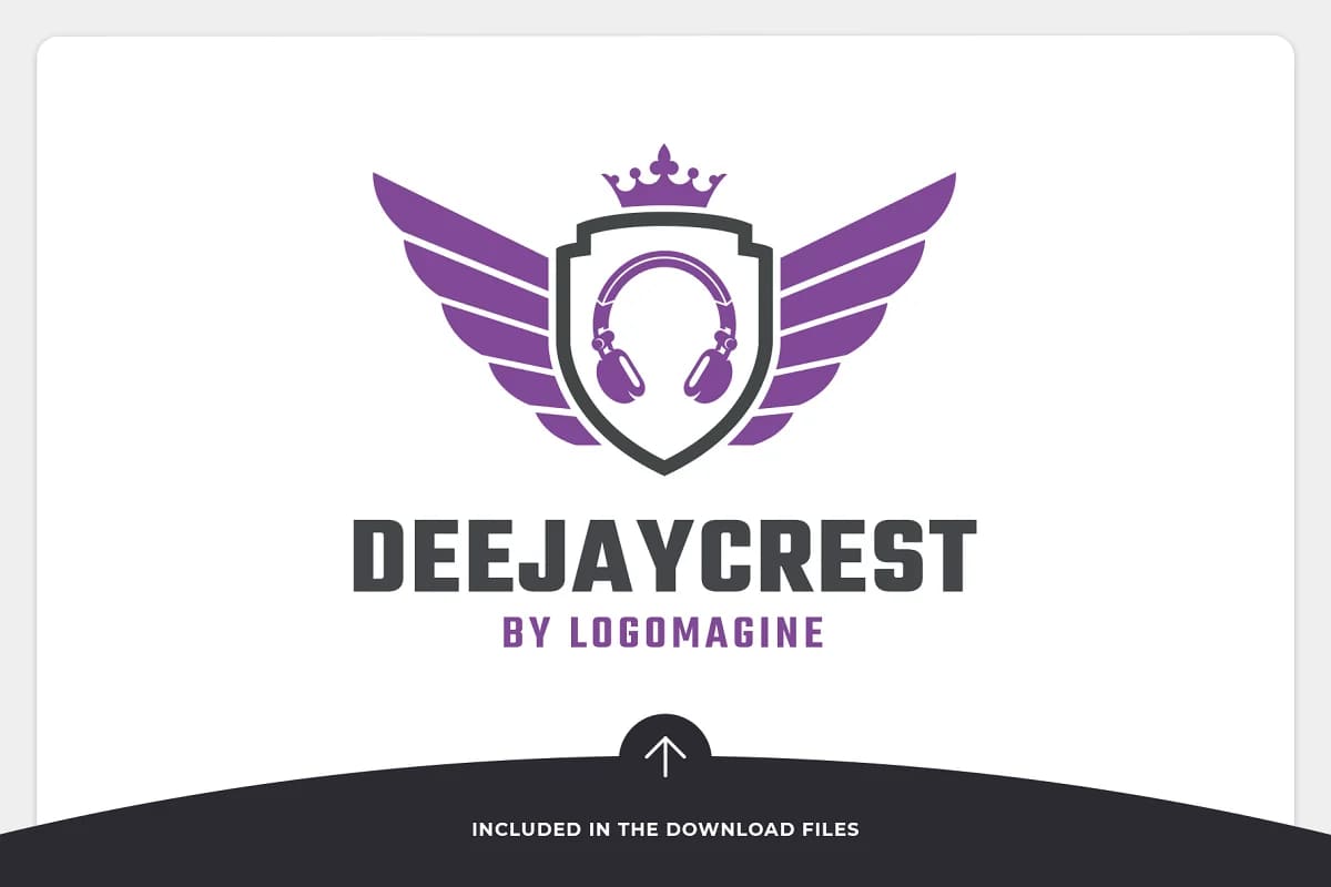 dj crest purple logo design.
