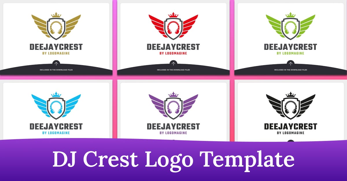 dj crest logo template bundle.