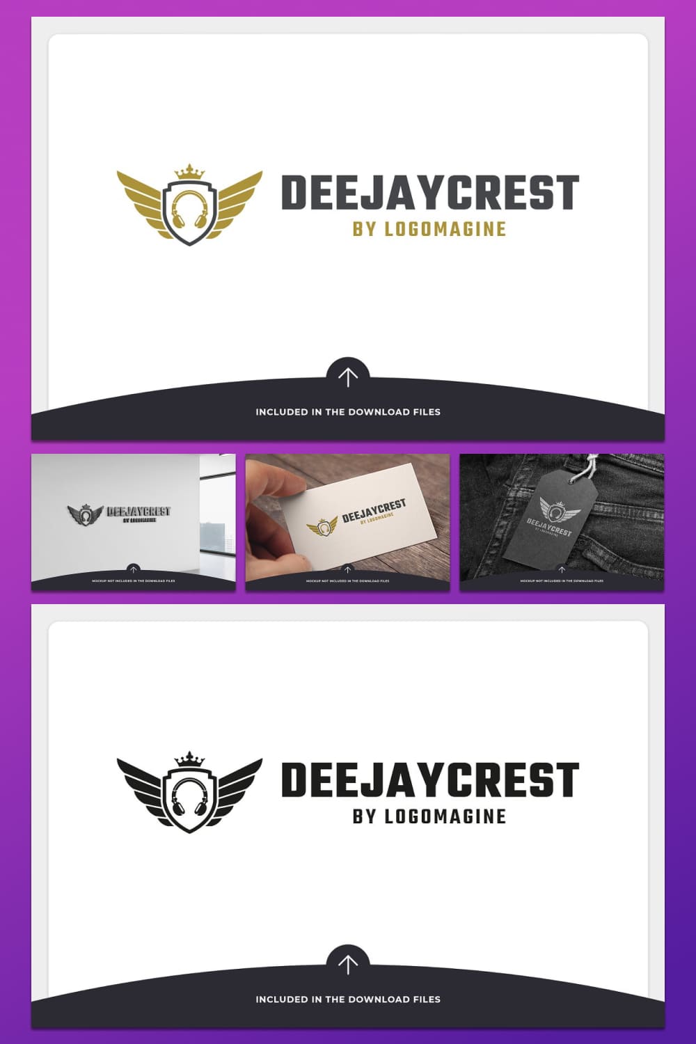 dj crest logo template best for musicians.