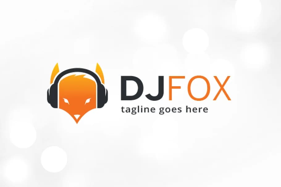 dj fox logo template.