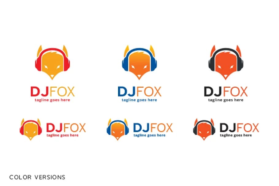 dj fox logo in colors.