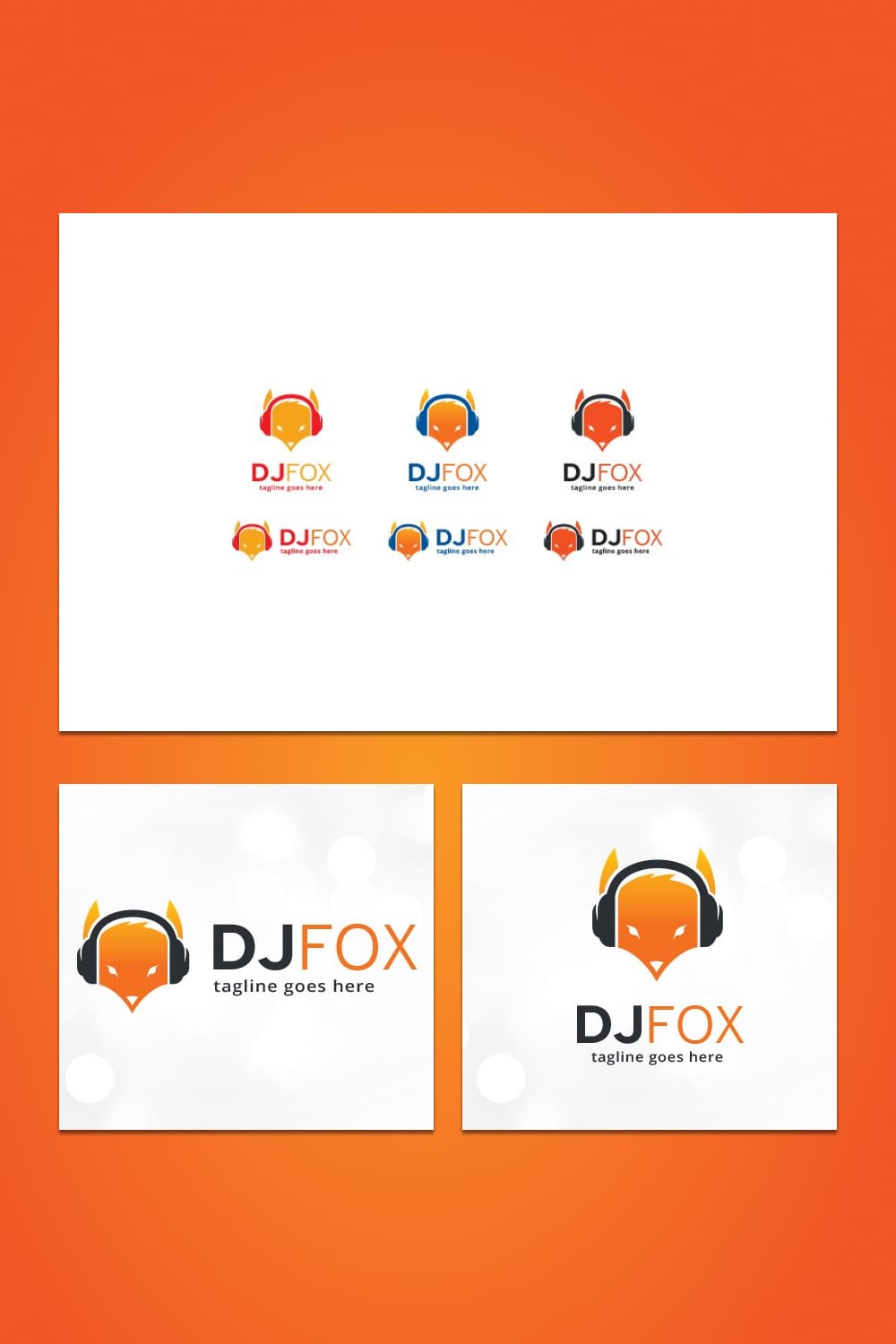 dj fox logo template trendy design.