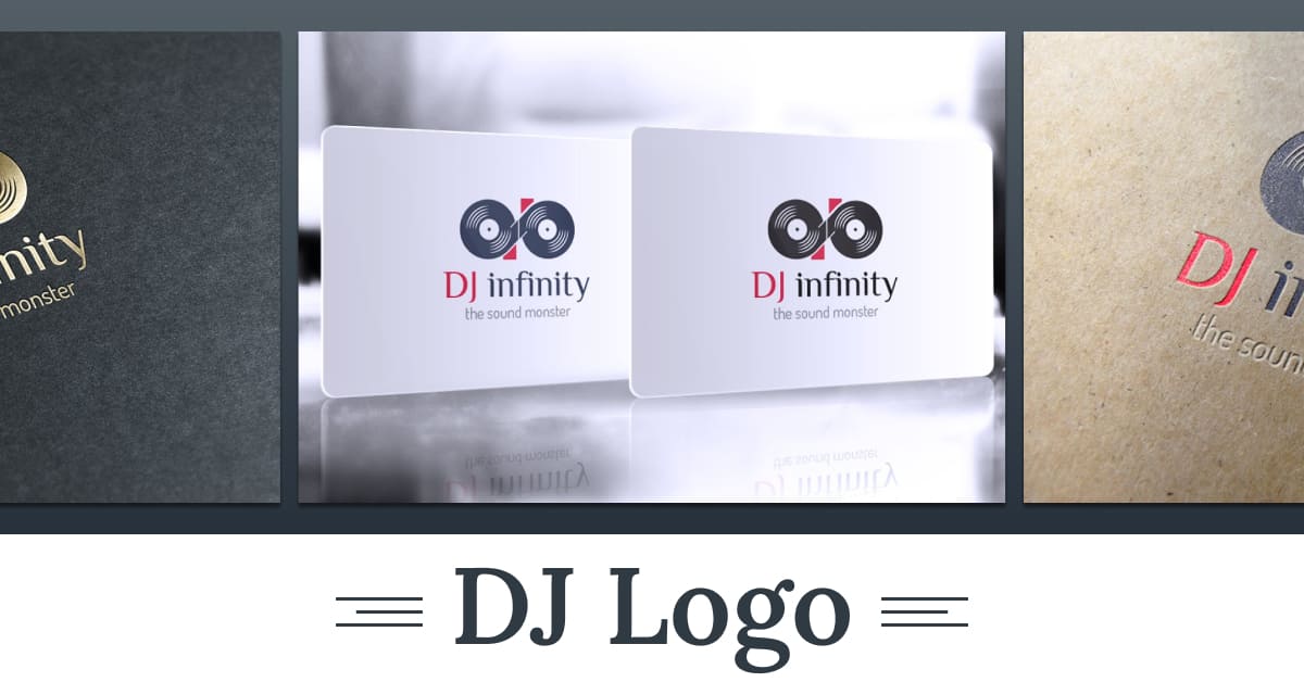 dj logo bright design templates.