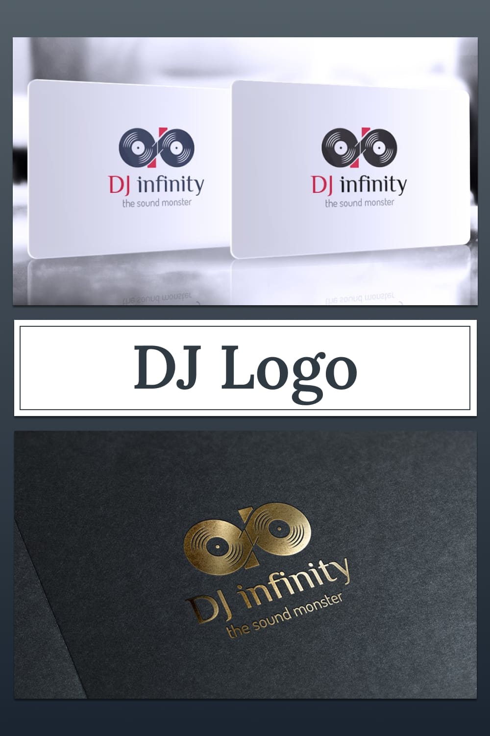 DJ Logo Design Template pinterest image.
