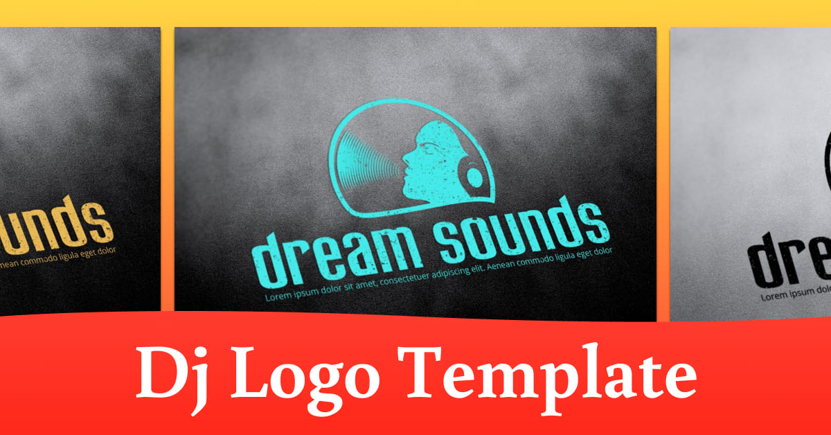 dj logo template design.