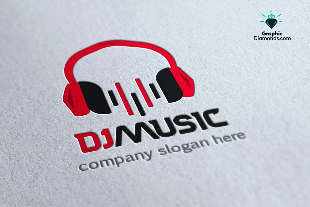 dj music logo template.