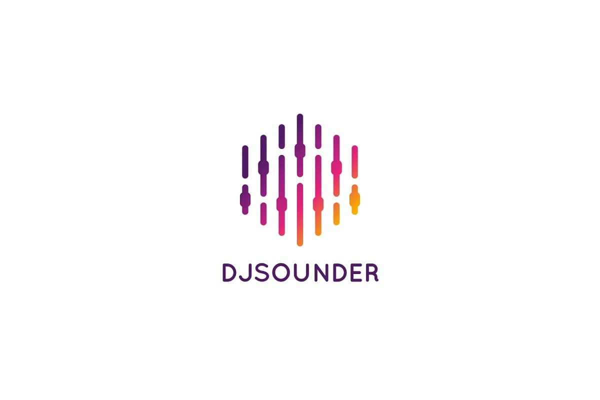 dj sound music logo.