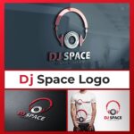 Dj Space Logo Editable Templates cover image.