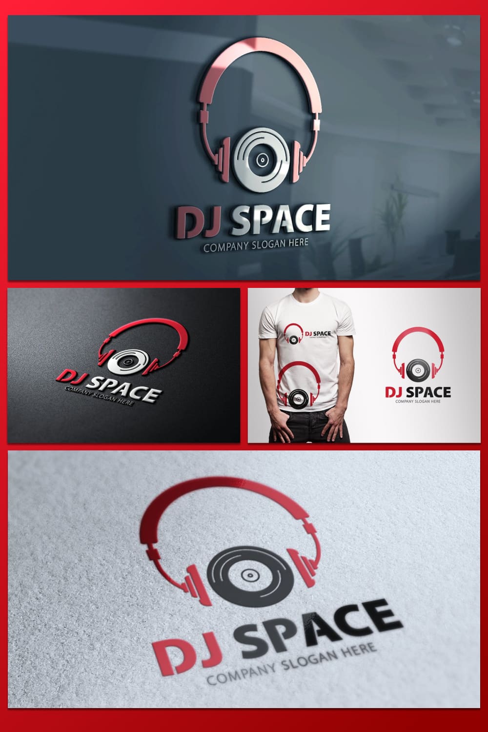 dj space logo bright design templates.