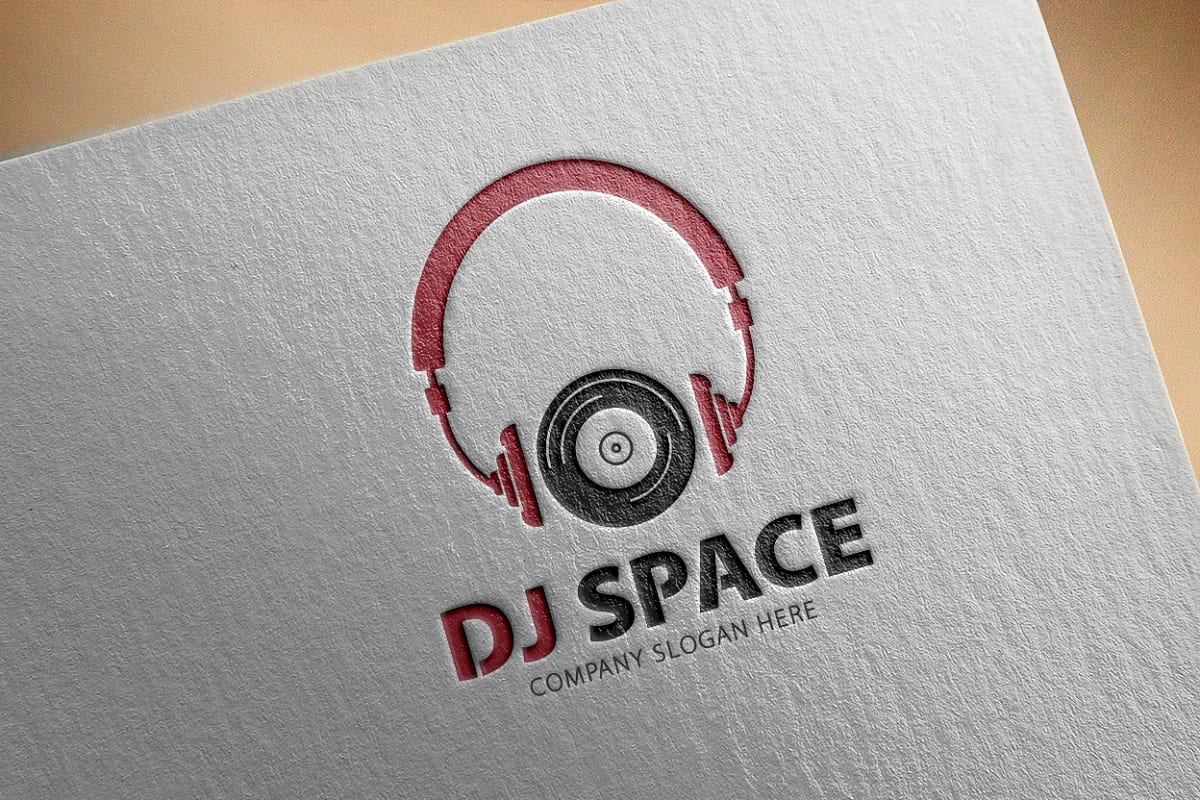 dj space logo music template.