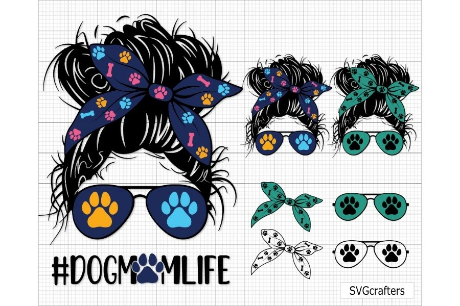 Scarves and glasses of dog lover svg.