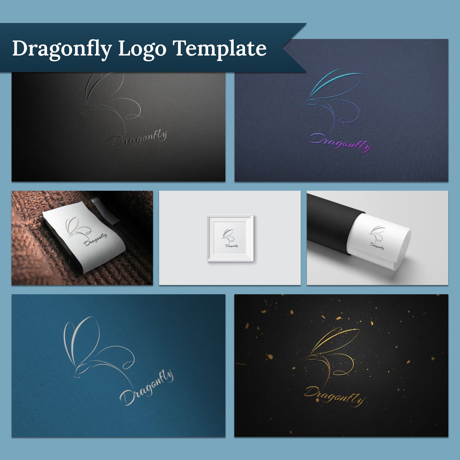 Dragonfly Logo Delicate Design Template cover image.