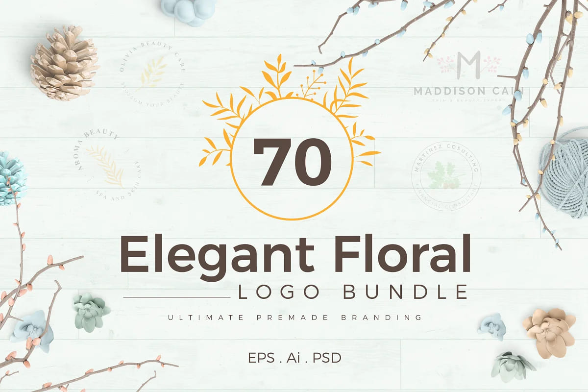 elegant floral logo graphics.