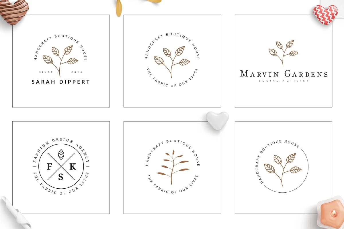 elegant floral logo leaves and shouts design.