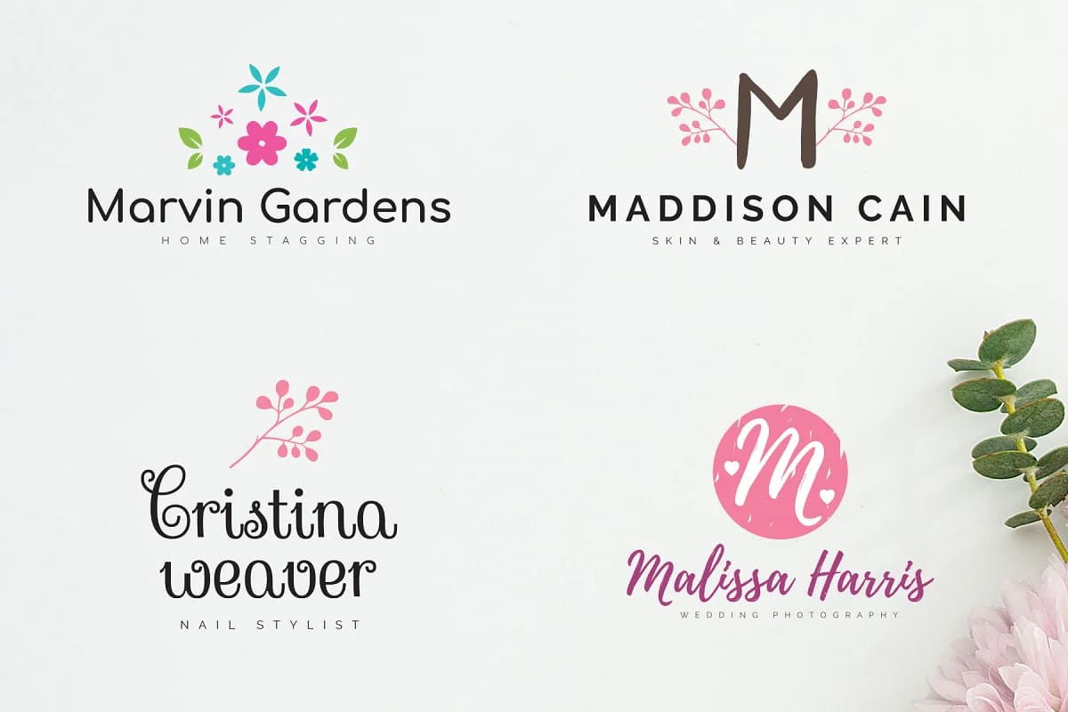 elegant floral logos for feminine business.