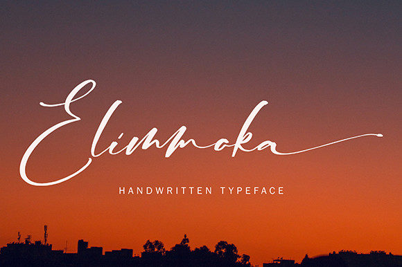 Elimmoka Thin Lettered Script Font facebook image.