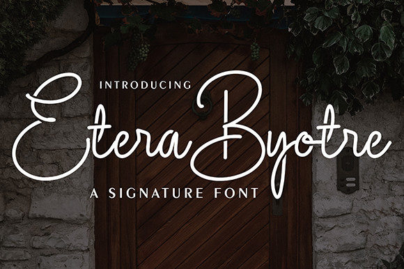Etera Byotre Stylish Signature Font facebook image.