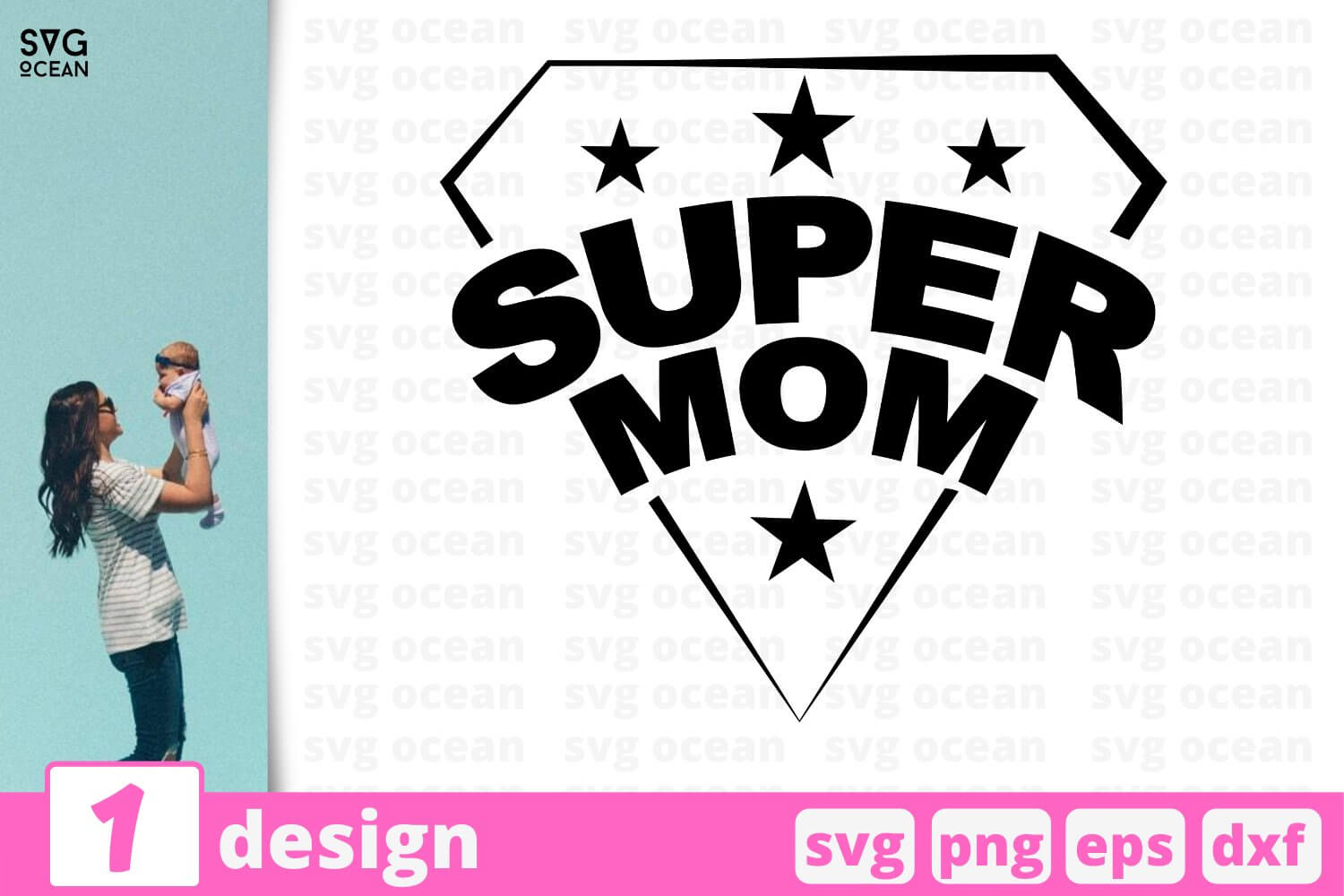 Super Mom in SVG, PNG, EPS, DXF.