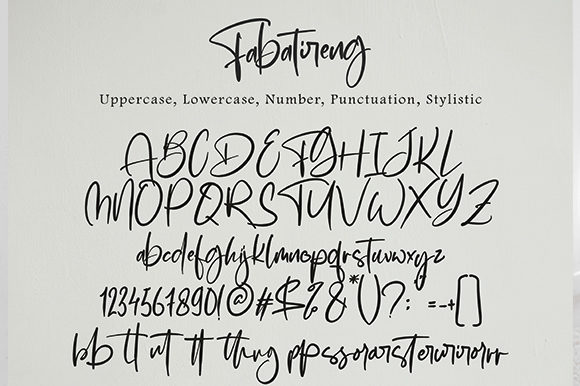 fabatireng handcrafted script font.