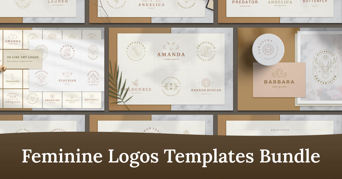 feminine logos templates bundle.