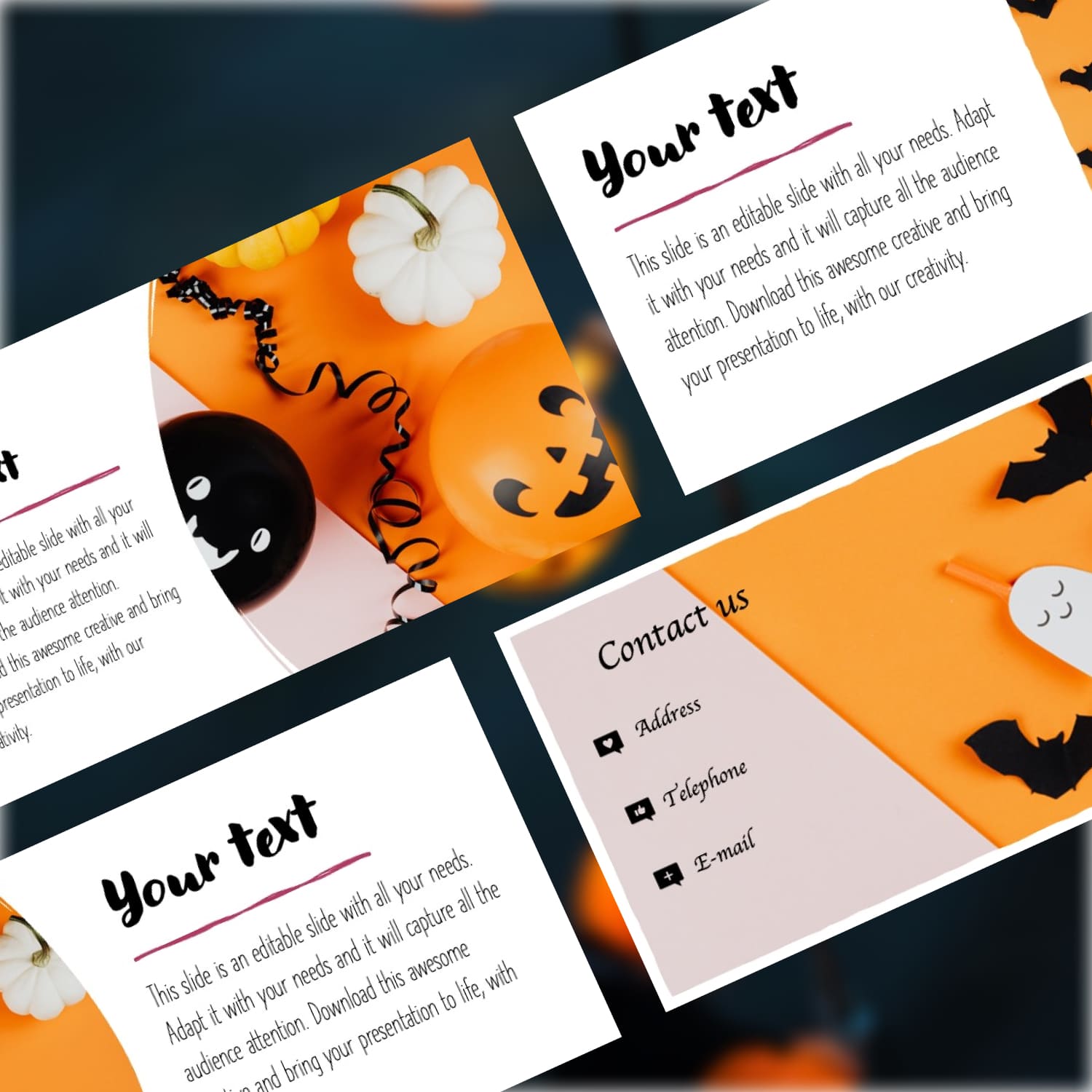Free Orange Halloween Powerpoint Template Cover.