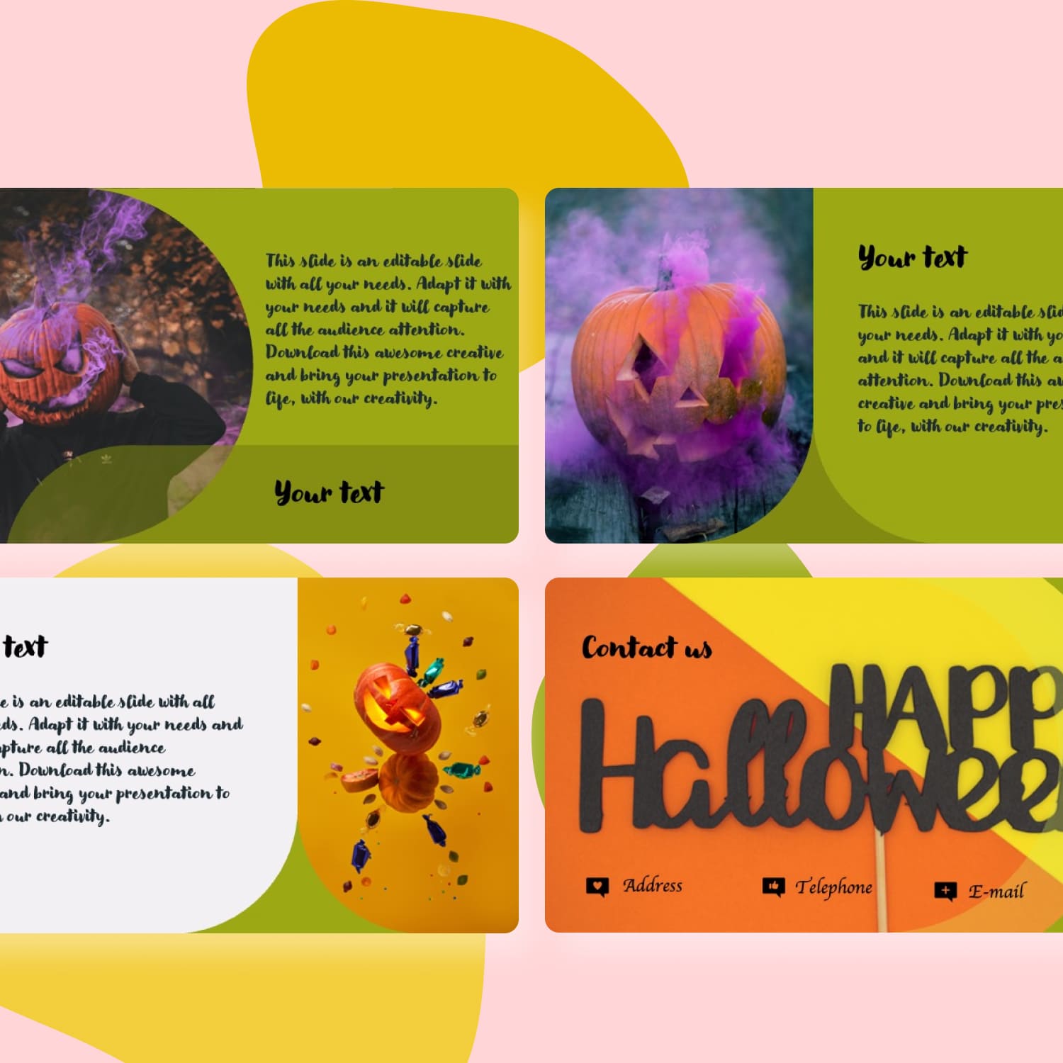 Free Bright Halloween Powerpoint Template Cover.