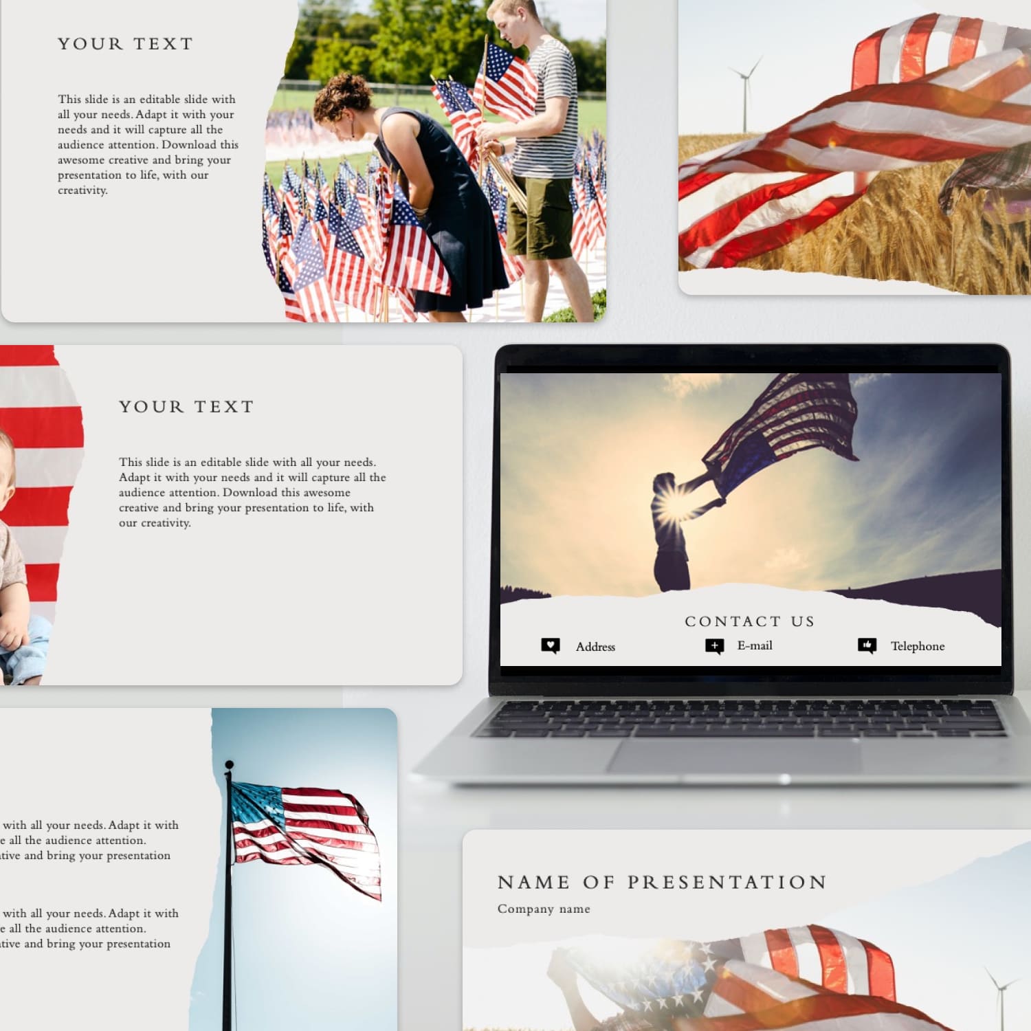 Free Patriotic Powerpoint Presentation Cover.