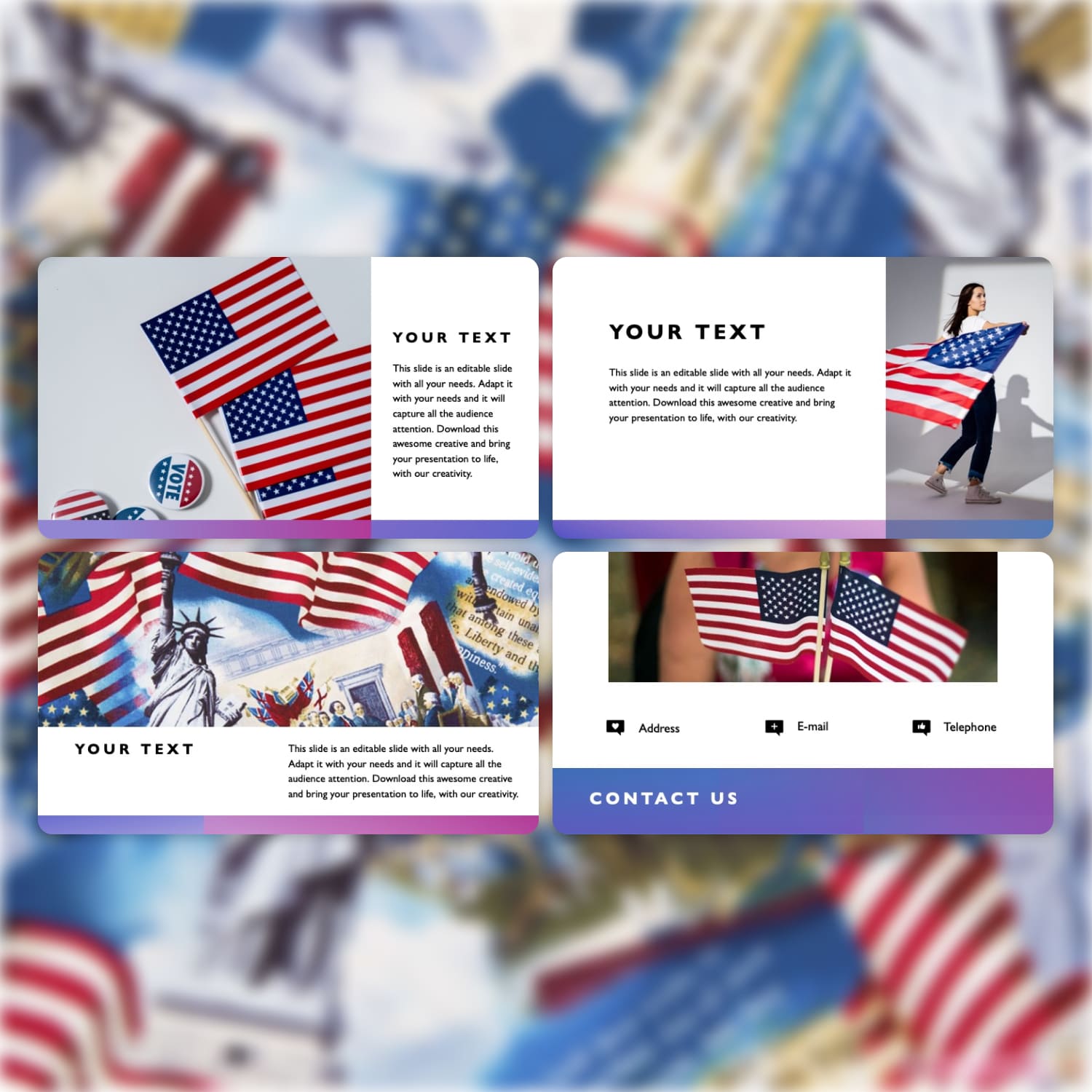 Free Patriotic Powerpoint Slides Cover.