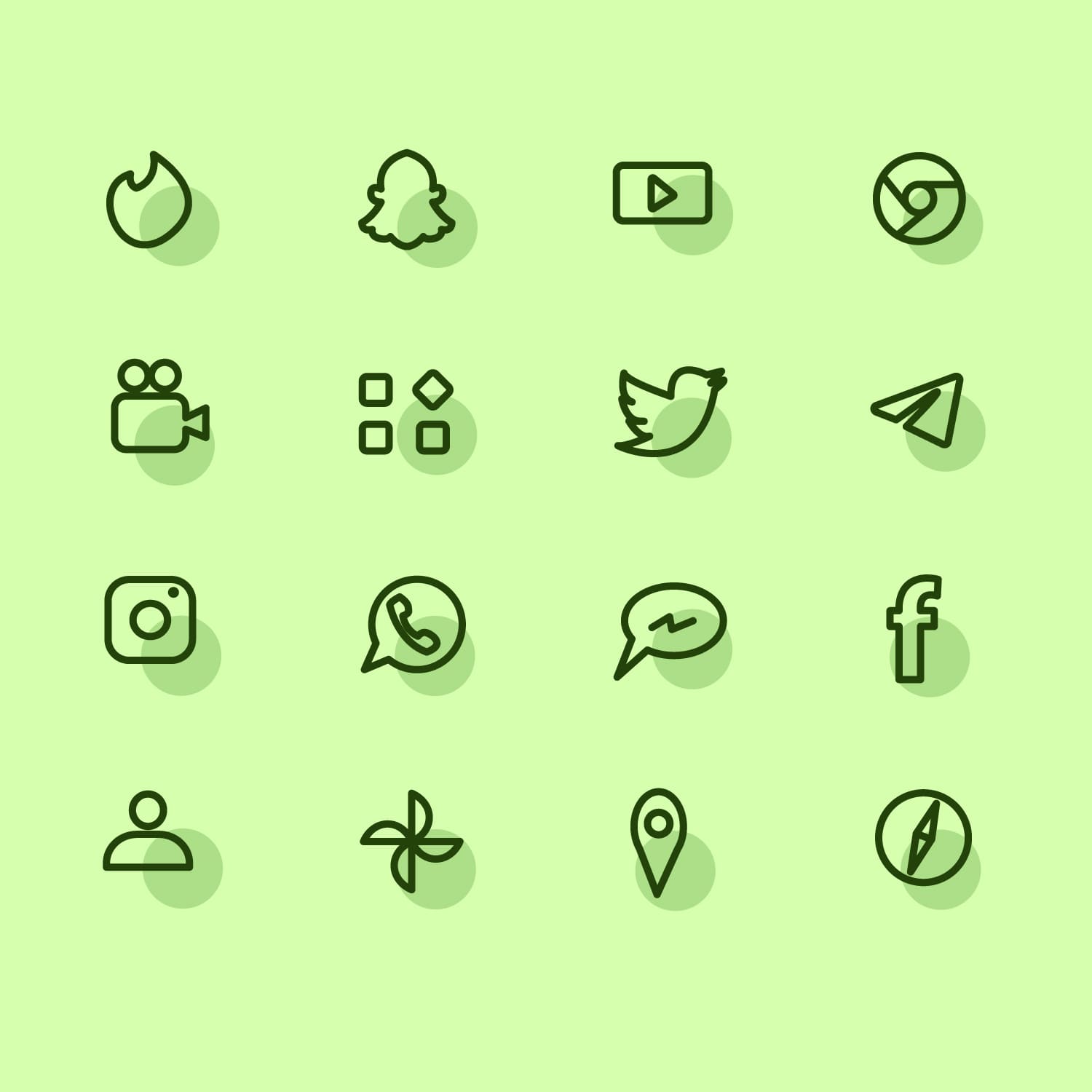 1500 1 Green App Icons Aesthetic.