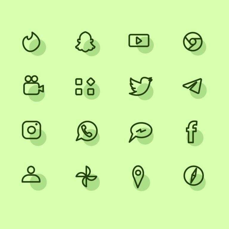 16 Green App Icons Aesthetic MasterBundles