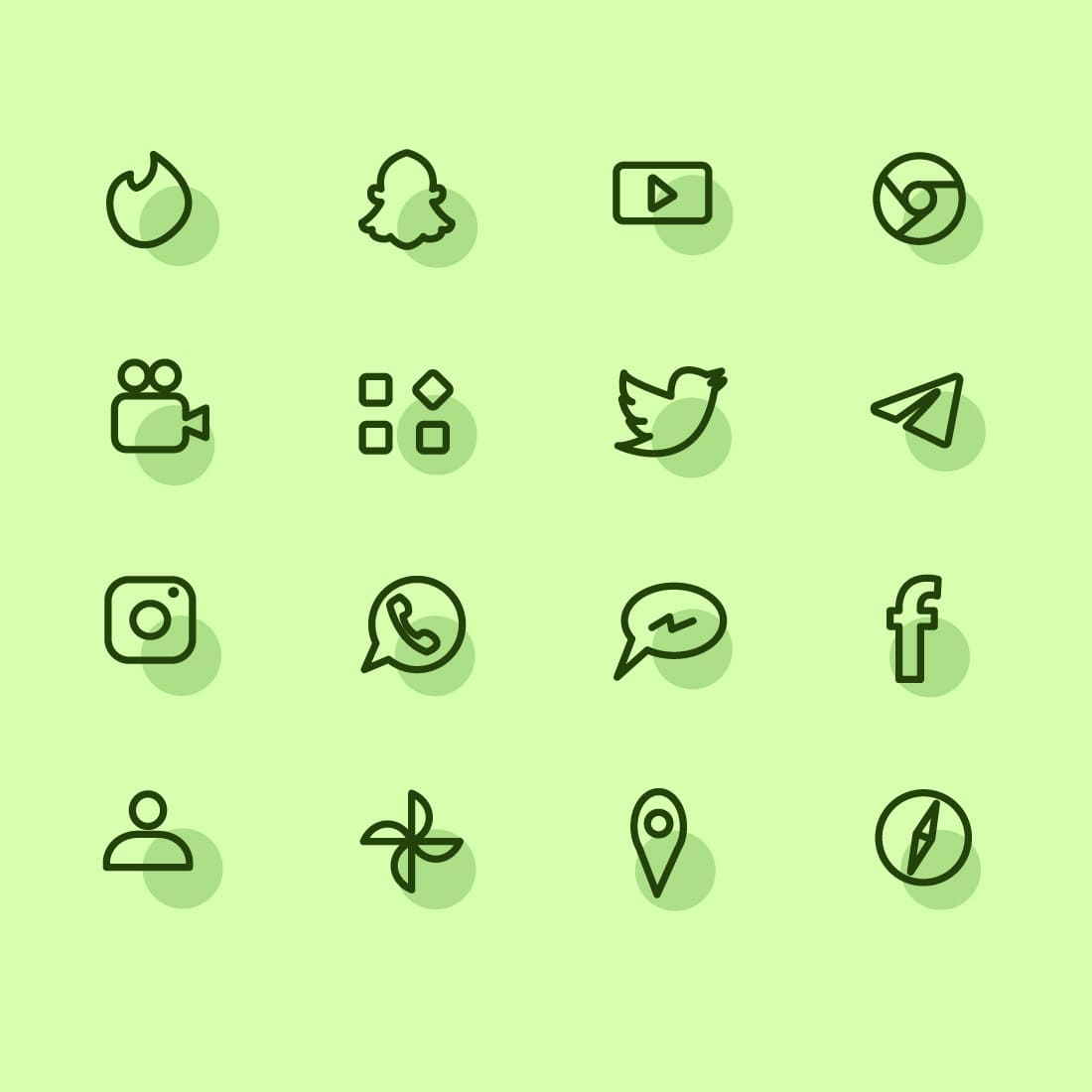 1100 2 Green App Icons Aesthetic.