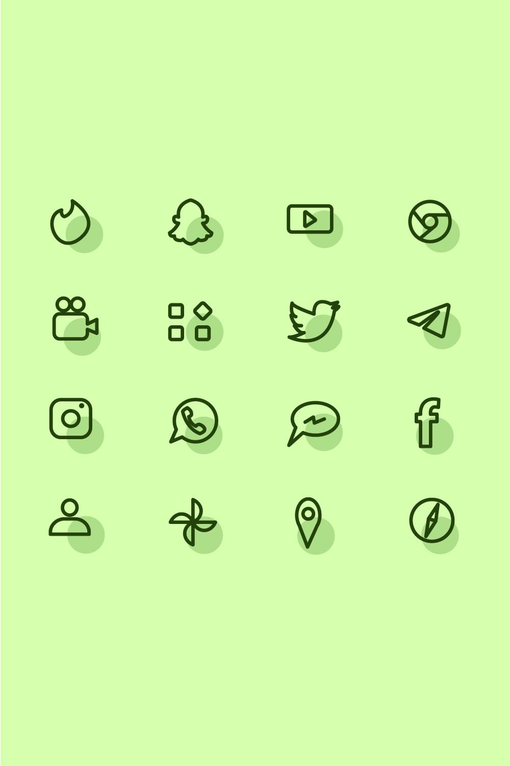 Green App Icons Aesthetic Pinterest.