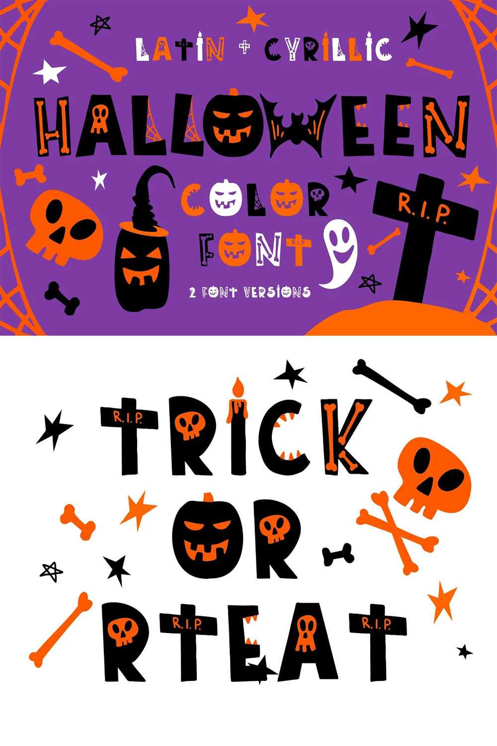 Halloween Color Font pinterest