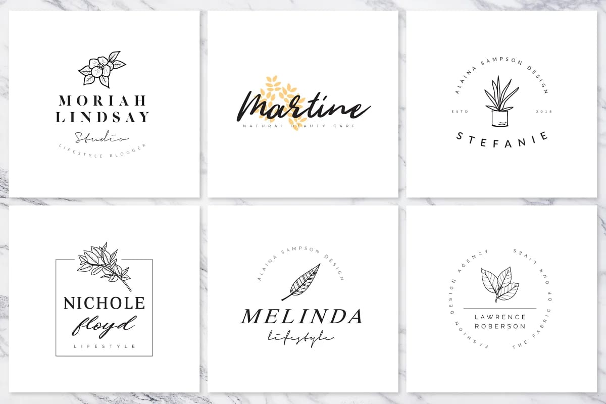 hand drawn feminine logo women art design.