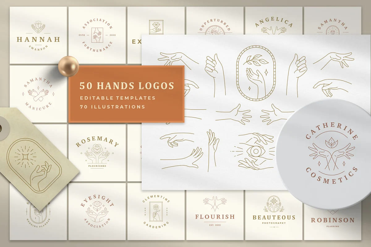 hands logo feminine templates.