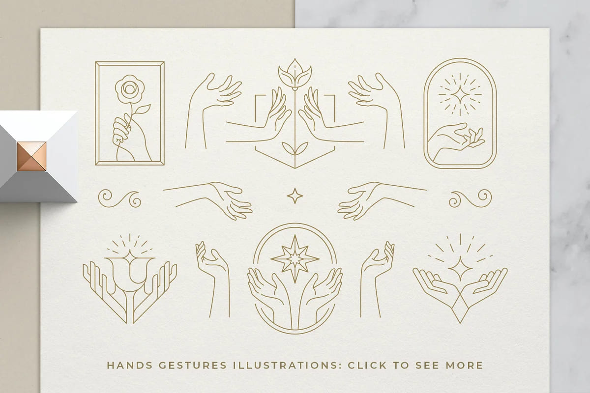 hands logo gestures elements.