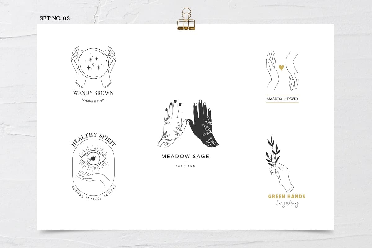 hands logos feminine design ideas.