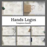Hands Logos Editable Templates And Illustrations Bundle cover image.