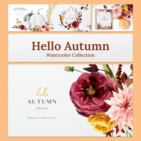 Hello Autumn - Watercolor Clipart Collection cover image.