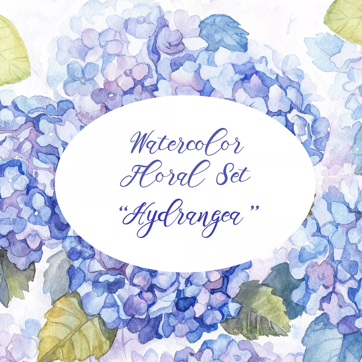 hydrangea watercolor flowers previews.