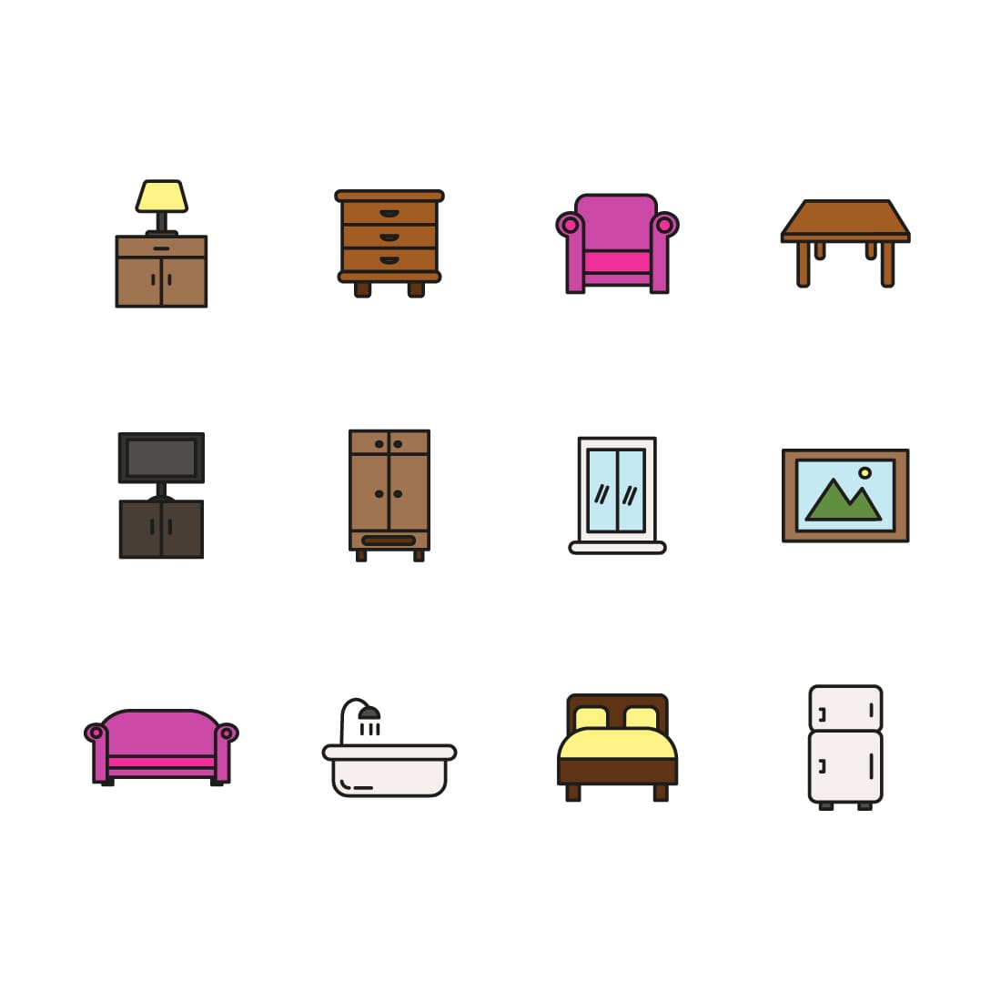 1100 1 Interior Icons.