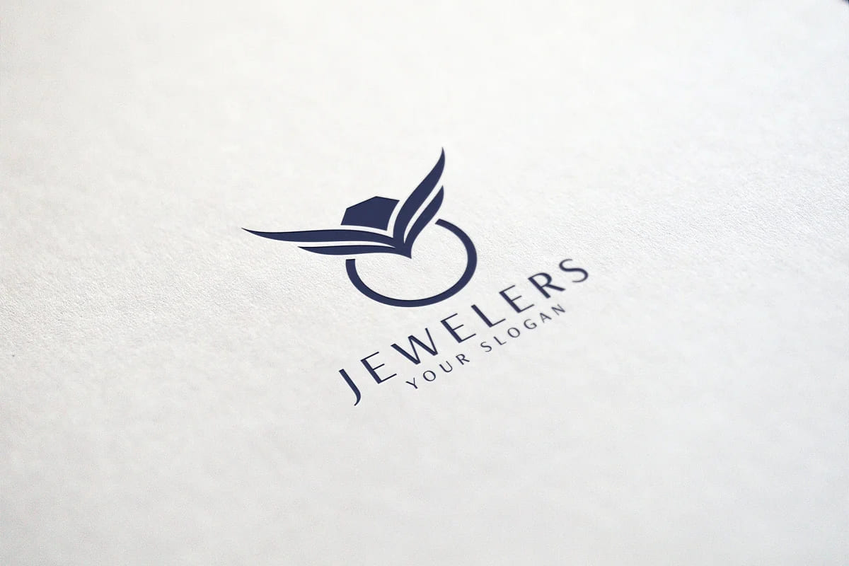 jewelry rings dark logo on light background.