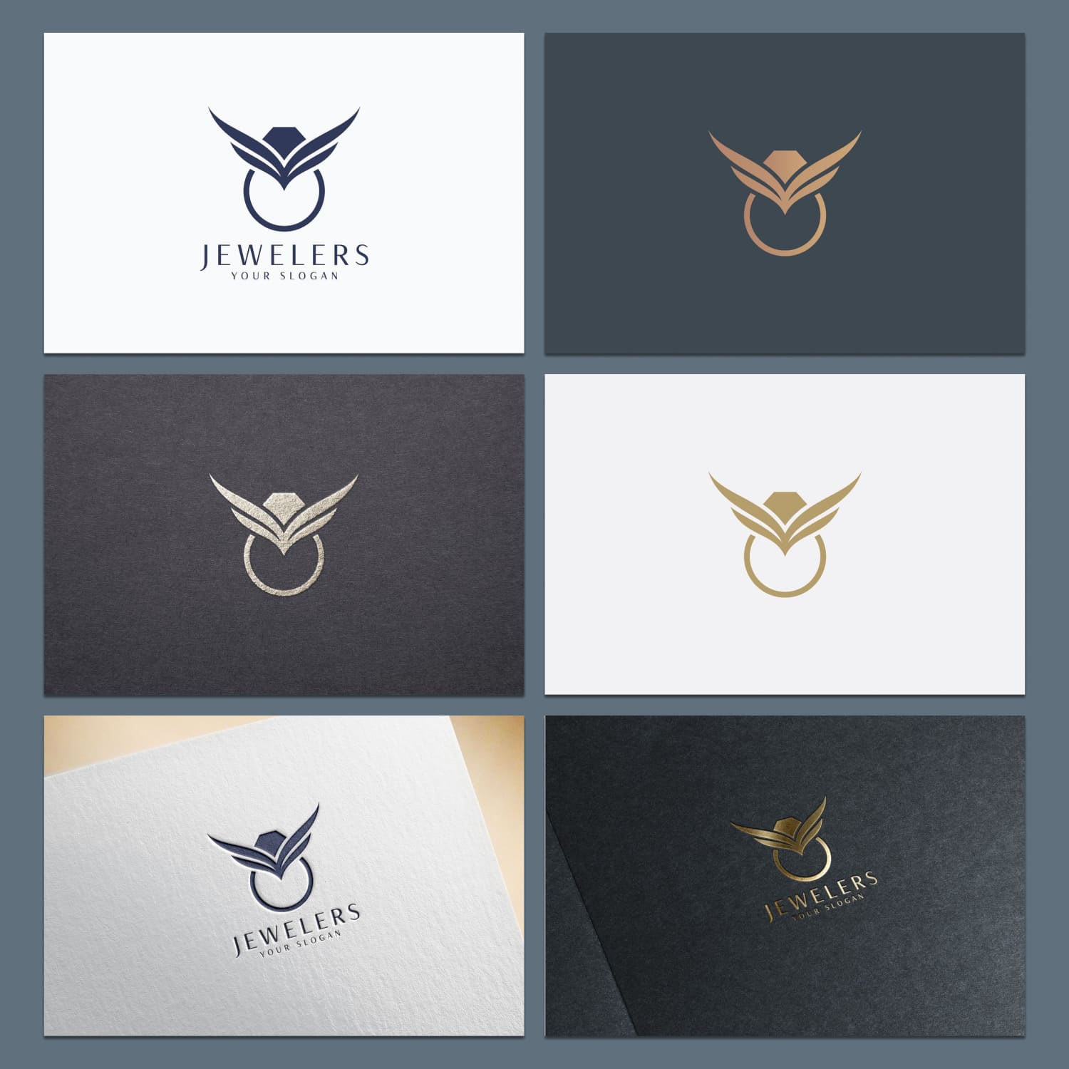 Jewelry Rings Logo Design Templates preview image.