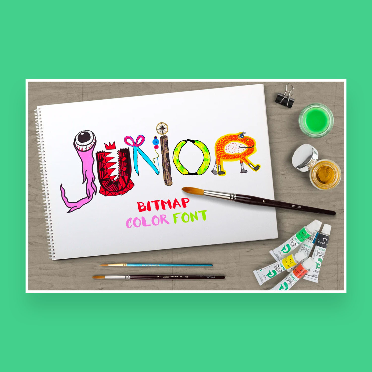 junior bitmap color font.