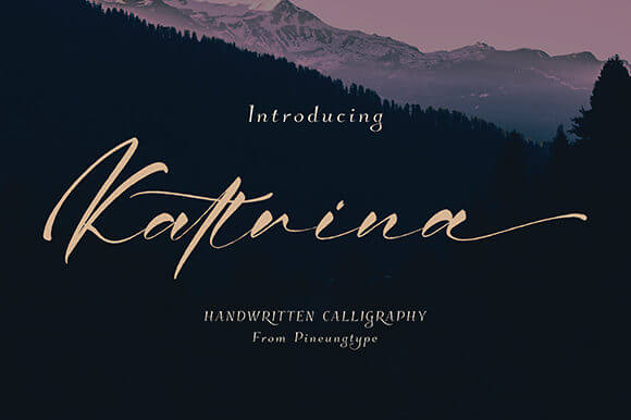 kattrina stunning and modern handwritten font pinterest image.