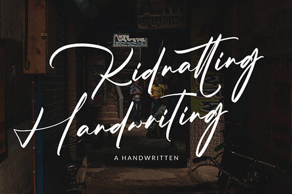 kidnatting elegant and beautiful handwritten font.
